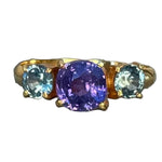 18k Gold Trilogy Sapphires Ring - Sapphire pal