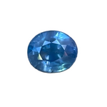 0.73ct blue-green sapphire, oval cut, Madagascar origin β face-up view