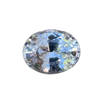 0.74ct natural white sapphire oval, Ceylon — untreated, VS clarity