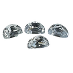 Natural Colourless Sapphires Set – Half Moon Cut 5x3mm For Sale