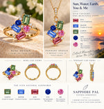 Natural Multicolor Sapphire Cluster Set – Baguette and Round Cuts