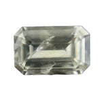 Natural white sapphire 1.27 carat emerald cut unheated Ceylon gemstone