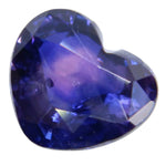 Natural heart cut bi-coloured sapphire β 1.26 carat, vivid purple and blue hues, Ceylon origin, symmetrical cut, high lustre.