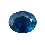 Natural blue green sapphire oval cut 1.20 carat Ceylon loose gemstone on white background
