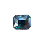 Natural blue green sapphire 2.20 carat emerald cut peacock sapphire VVS unheated loose gemstone