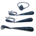 Natural Blue Sapphire Silver Jewelry Set β Ring, Earrings & Pendant | Earth - Sourced Gemstones - Sapphirepal