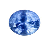 1.00 ct natural blue sapphire, Ceylon origin, oval 6.41 × 5.27 × 4.02 mm, eye-clean