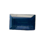Loose natural blue sapphire baguette cut 0.51 carat Ceylon gemstone on white background β Sapphire Pal