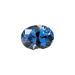 Profile view showing pavilion and dome of 1.80 ct blue spinel oval
