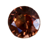 1.28ct natural brown zircon, round 5.70 mm, Ceylon origin – face-up view