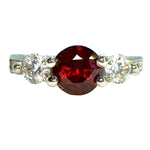 Natural Garnet Silver Ring – Round Cut | 6mm | Sterling Silver | Sizes 5, 6, 7 - Sapphire pal
