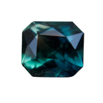 Natural Green Blue Sapphire Asscher Cut 0.85 Carat Loose Gemstone for Custom Jewelry and Engagement Rings