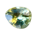Natural green sapphire 1.02 carat pear cut loose gemstone on white background