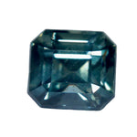 Natural green sapphire 0.83 carat Asscher cut unheated loose gemstone