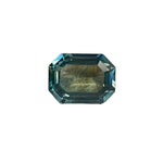 Natural green sapphire 1 carat emerald cut Madagascar unheated