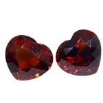 Natural Hessonite Garnet Pair 6.97 Carat – Heart Cut Unheated Ceylon Gemstones - Sapphirepal