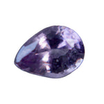 Side view of purple sapphire pear cut, 0.53 ct, SI clarity