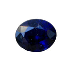 Ceylon royal blue sapphire oval 4.80x3.93 mm — loupe view