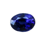 Natural royal blue sapphire 0.48 carat oval cut loose gemstone from Ceylon VS clarity face-up view