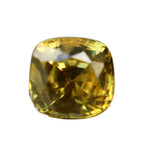 natural vivid yellow sapphire 0.81 carat cushion cut VS loose gemstone from Ceylon