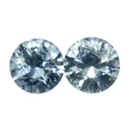 Natural White Sapphire Pair | Round Cut | 4.50 mm | 0.81 Carat Total | Ceylon Origin