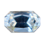 Natural white sapphire 0.84 carat emerald cut Ceylon loose gemstone