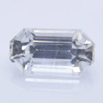 Natural white sapphire 0.52 carat emerald cut Ceylon loose gemstone VS clarity untreated