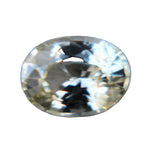1.16ct natural white sapphire oval cut loose gemstone from Ceylon on display.