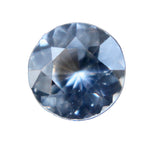 0.90 ct natural white sapphire, Ceylon origin, round 6.17 × 3.36 mm, eye clean, colorless