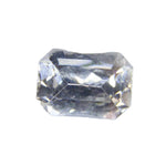 Natural white sapphire emerald cut 1 carat unheated Ceylon loose gemstone