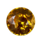 Natural yellow Ceylon sapphire 1.23 ct round cut front view