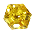 0.31 ct natural yellow sapphire, Ceylon origin, freeform cut 3.64 × 3.57 × 2.41 mm, heated, I clarity