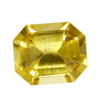 Natural yellow sapphire emerald cut 0.47 carat Ceylon loose gemstone
