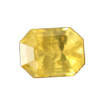 Natural heated yellow sapphire emerald cut faceted gemstone for fine jewelry