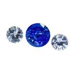 Ceylon Sapphire Set β 1.10ct Round Cut Blue & White | Sapphire Pal