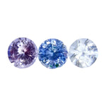 Set of 3 natural Ceylon sapphires round cut 4 mm VS clarity loose gemstones