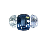 Natural spinel and sapphire gemstone set cushion and half moon cut from Ceylon