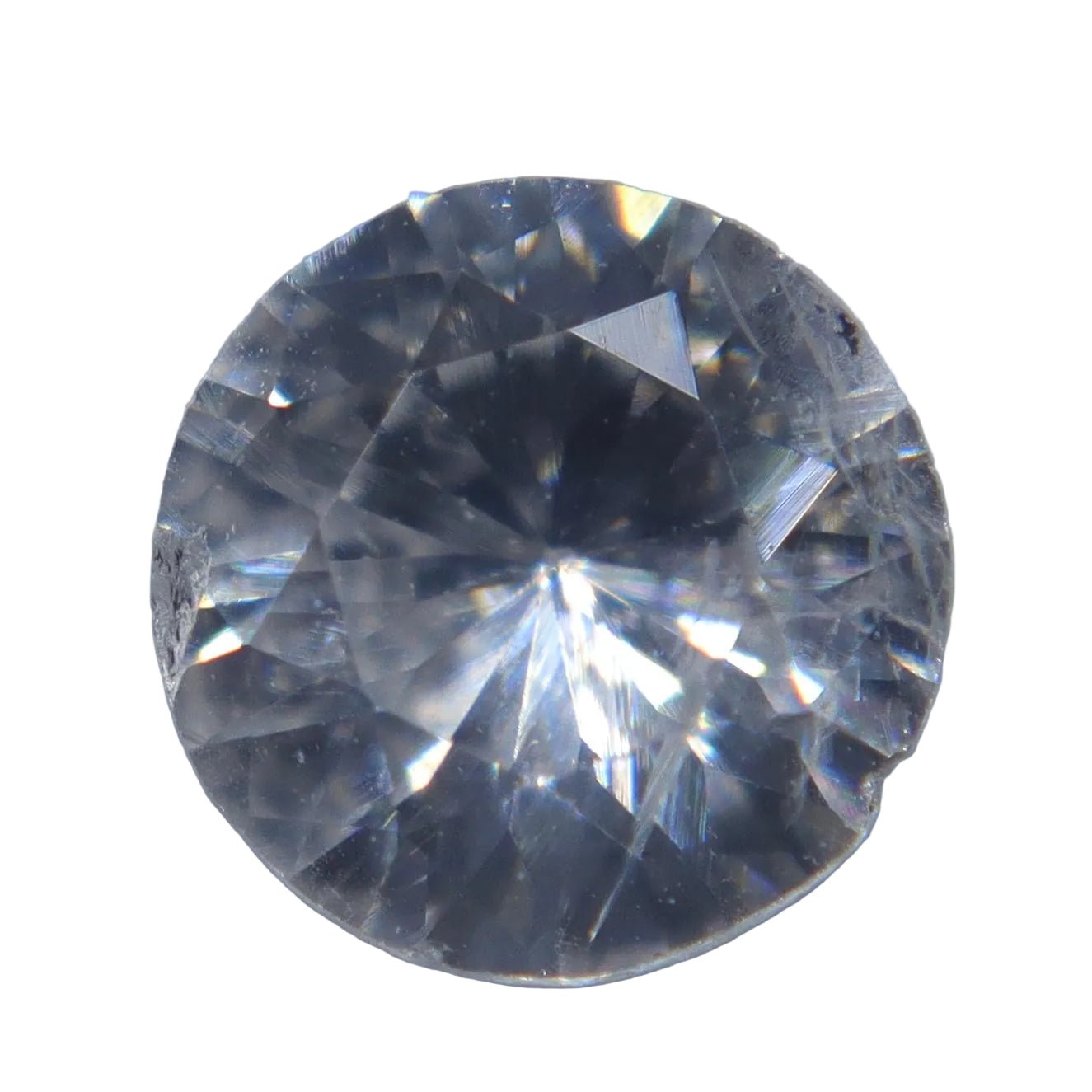0.63ct Natural White Sapphire – Unheated Round Ceylon Gemstone - Sapphirepal