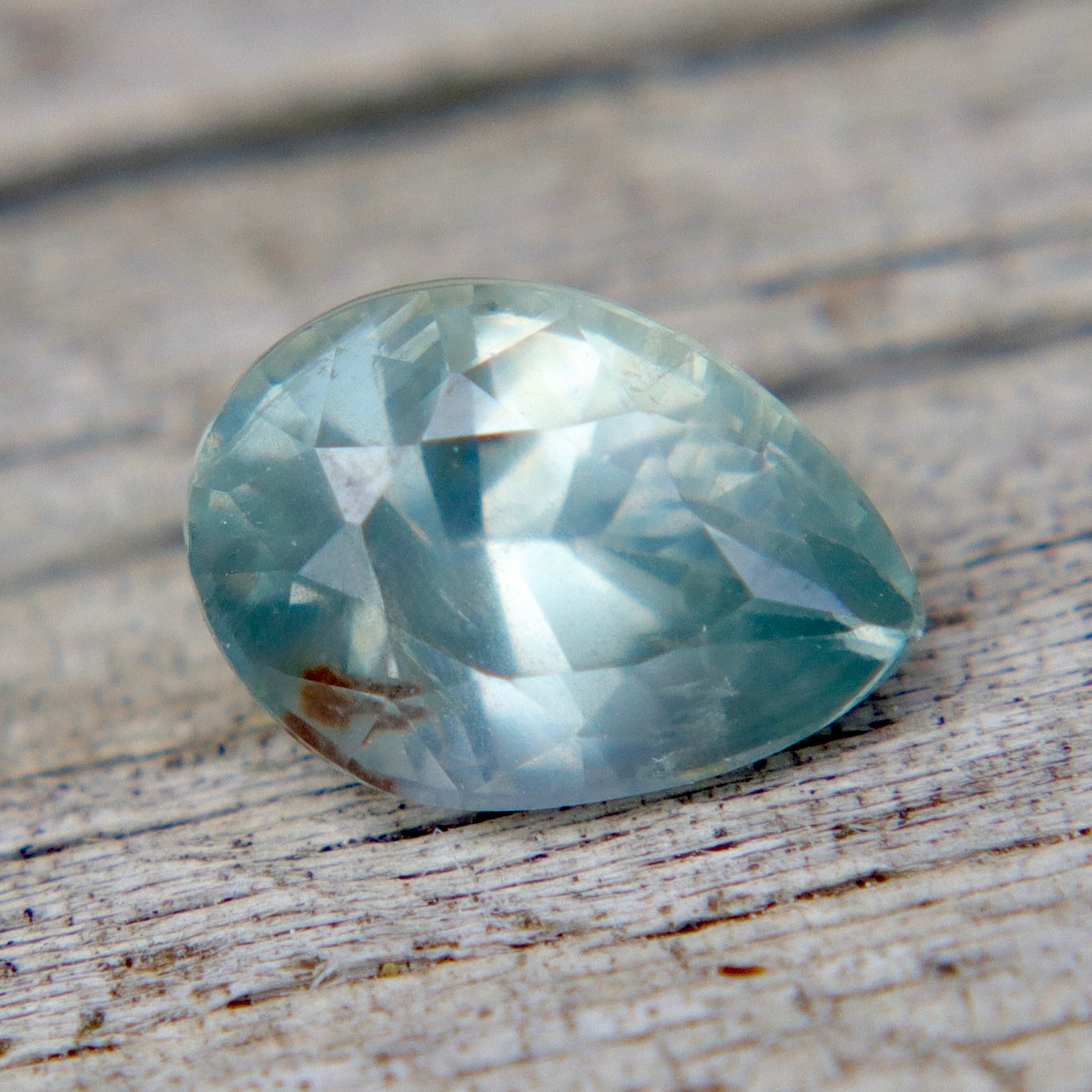 0.95 Carat Natural Light Bluish - Green Sapphire – Pear Cut (Ceylon, Untreated) - Sapphirepal