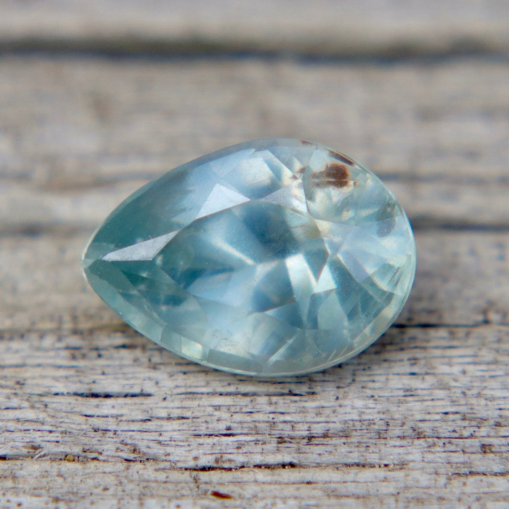 0.95 Carat Natural Light Bluish - Green Sapphire – Pear Cut (Ceylon, Untreated) - Sapphirepal