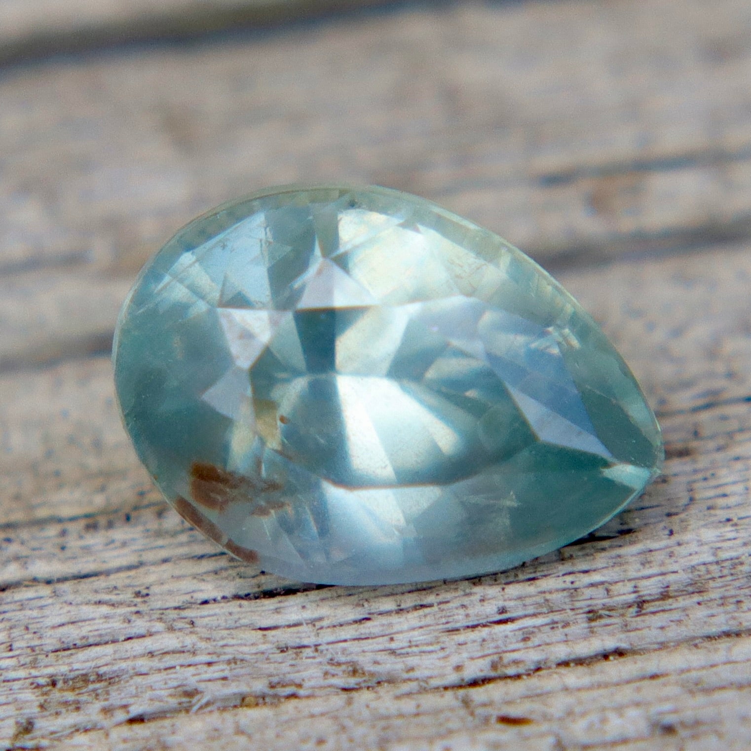 0.95 Carat Natural Light Bluish - Green Sapphire – Pear Cut (Ceylon, Untreated) - Sapphirepal