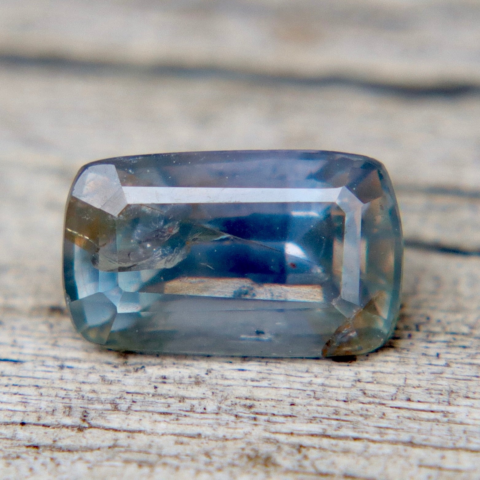 0.95 Carat Natural Parti - Color Sapphire – Purple - Green Rectangular Cushion (Madagascar, Untreated) - Sapphirepal