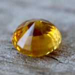 1.23 ct round cut natural yellow sapphire from Ceylon