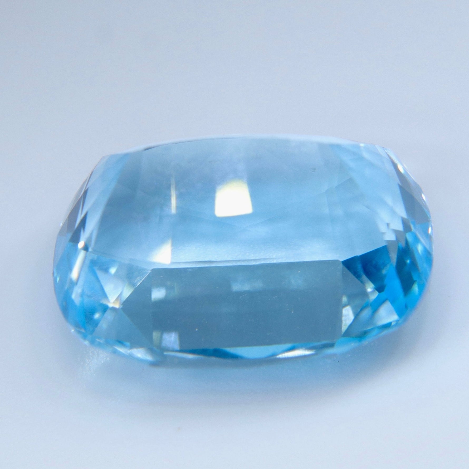 100% Natural Blue Topaz 23 Carat Cushion Cut | Ceylon VVS | Loose Faceted Gemstone - Sapphirepal