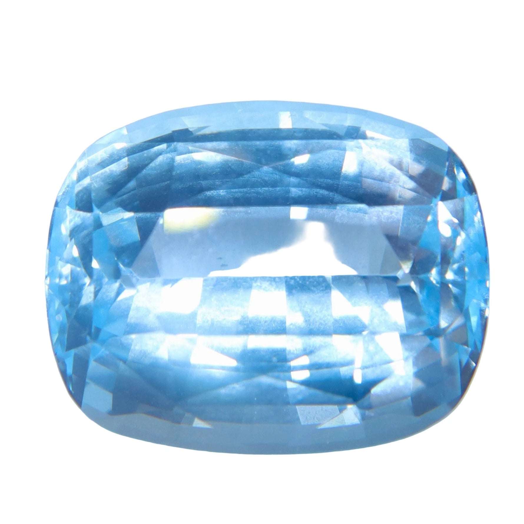 100% Natural Blue Topaz 23 Carat Cushion Cut | Ceylon VVS | Loose Faceted Gemstone - Sapphirepal