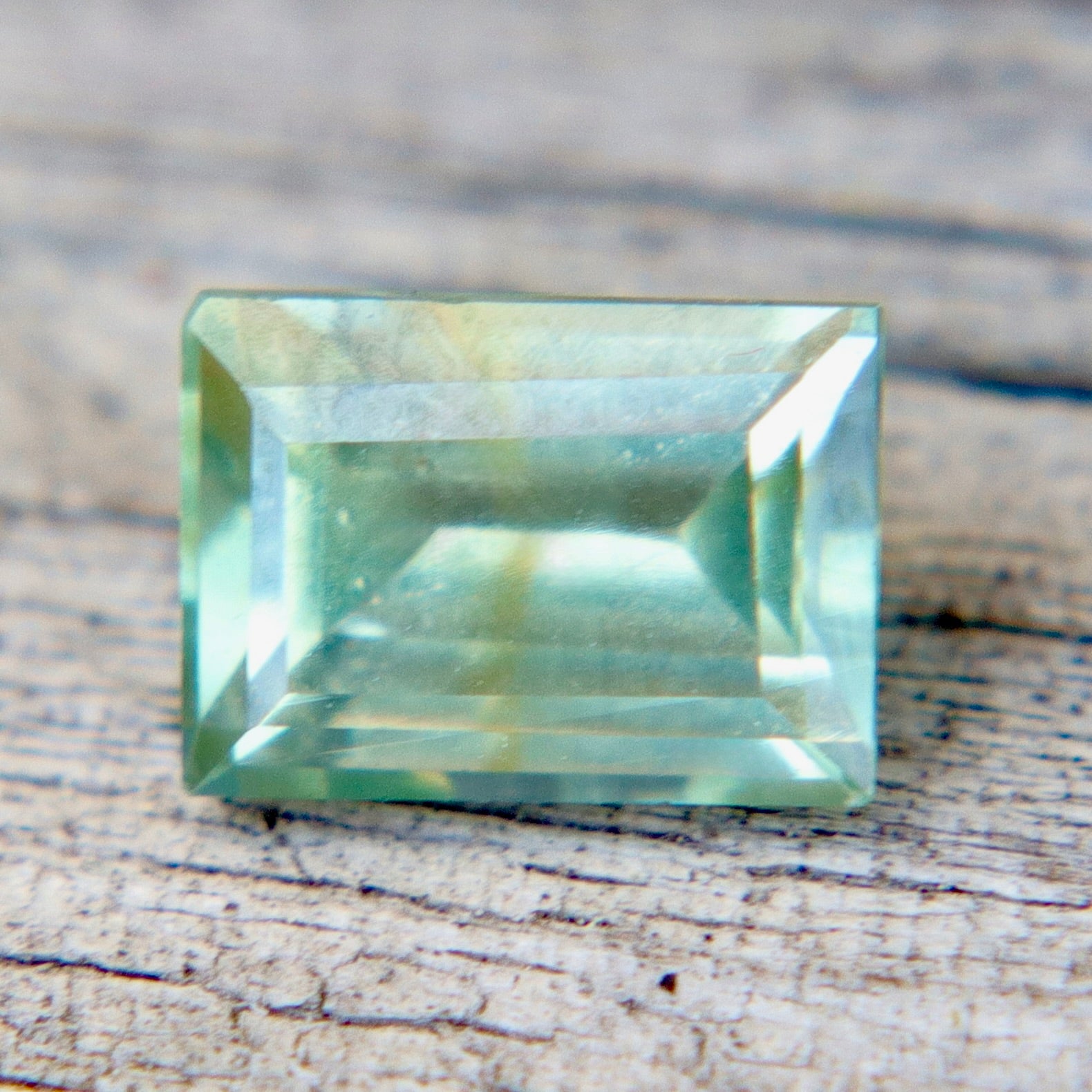 1.10ct Natural Green Sapphire – Step Cut (Madagascar, Unheated, SI) - Sapphirepal