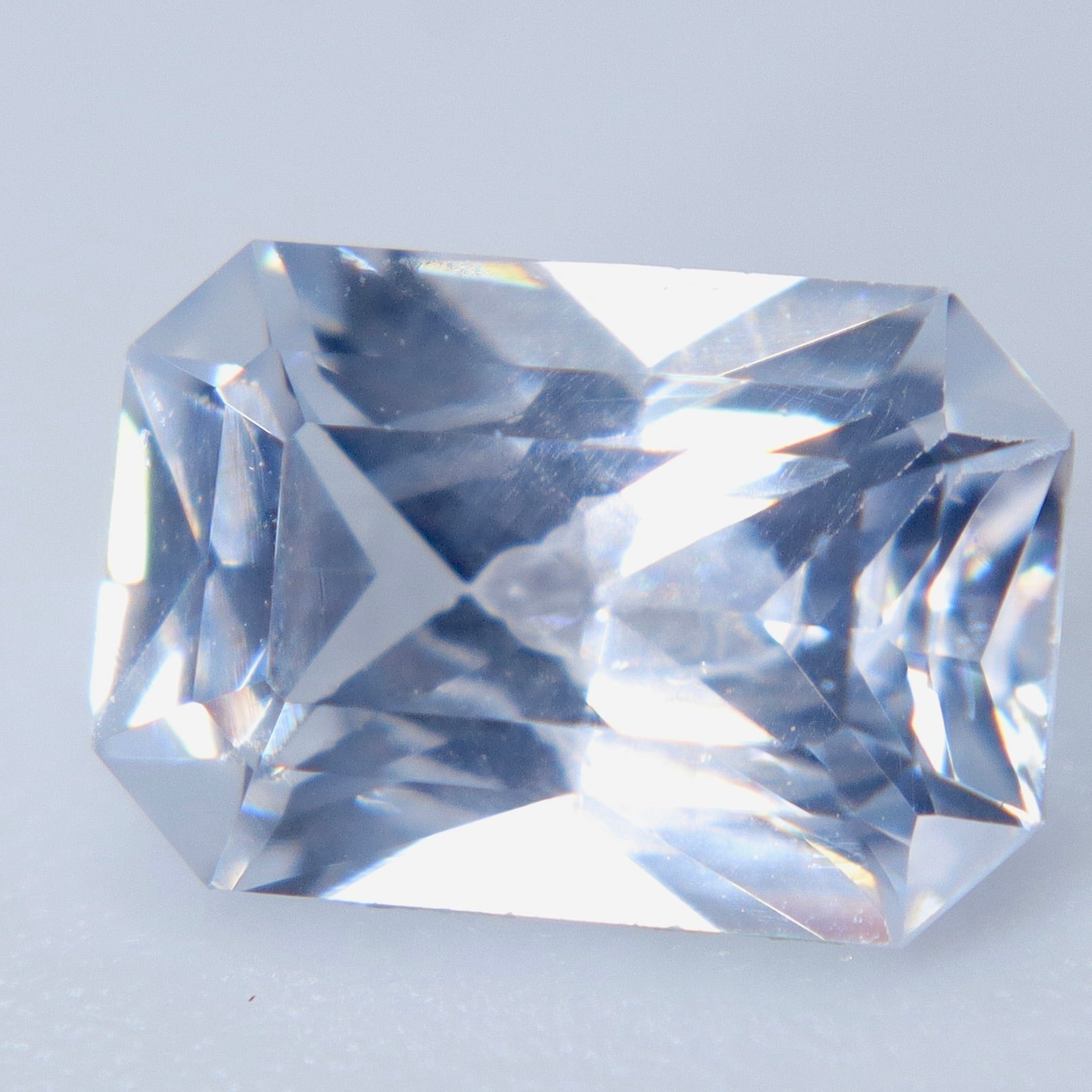 1.23ct Natural Colorless Sapphire – Emerald Cut Ceylon Sapphire Gemstone - Sapphirepal