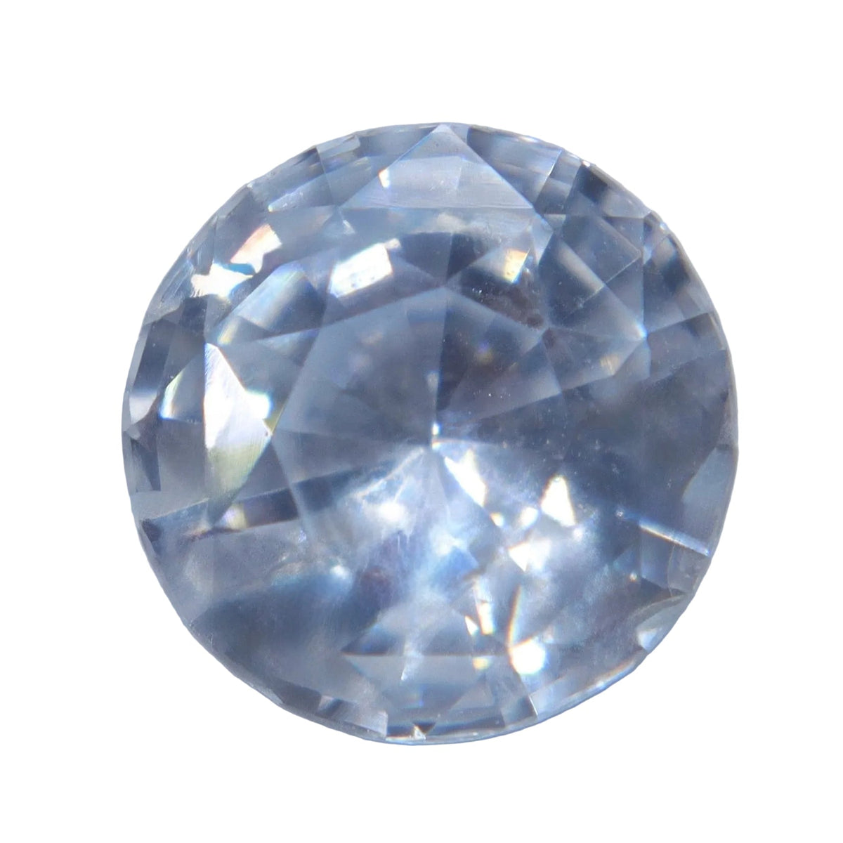 1.34ct Natural White Ceylon Sapphire – Eye-Clean Round Cut - Sapphirepal