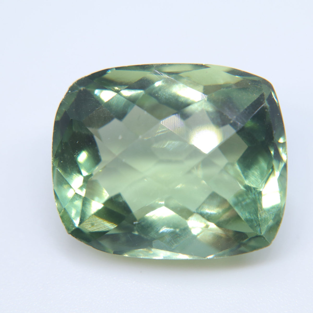 16.61 Carat Natural Prasiolite – Cushion-Cut Green Quartz from Ceylon - Sapphirepal