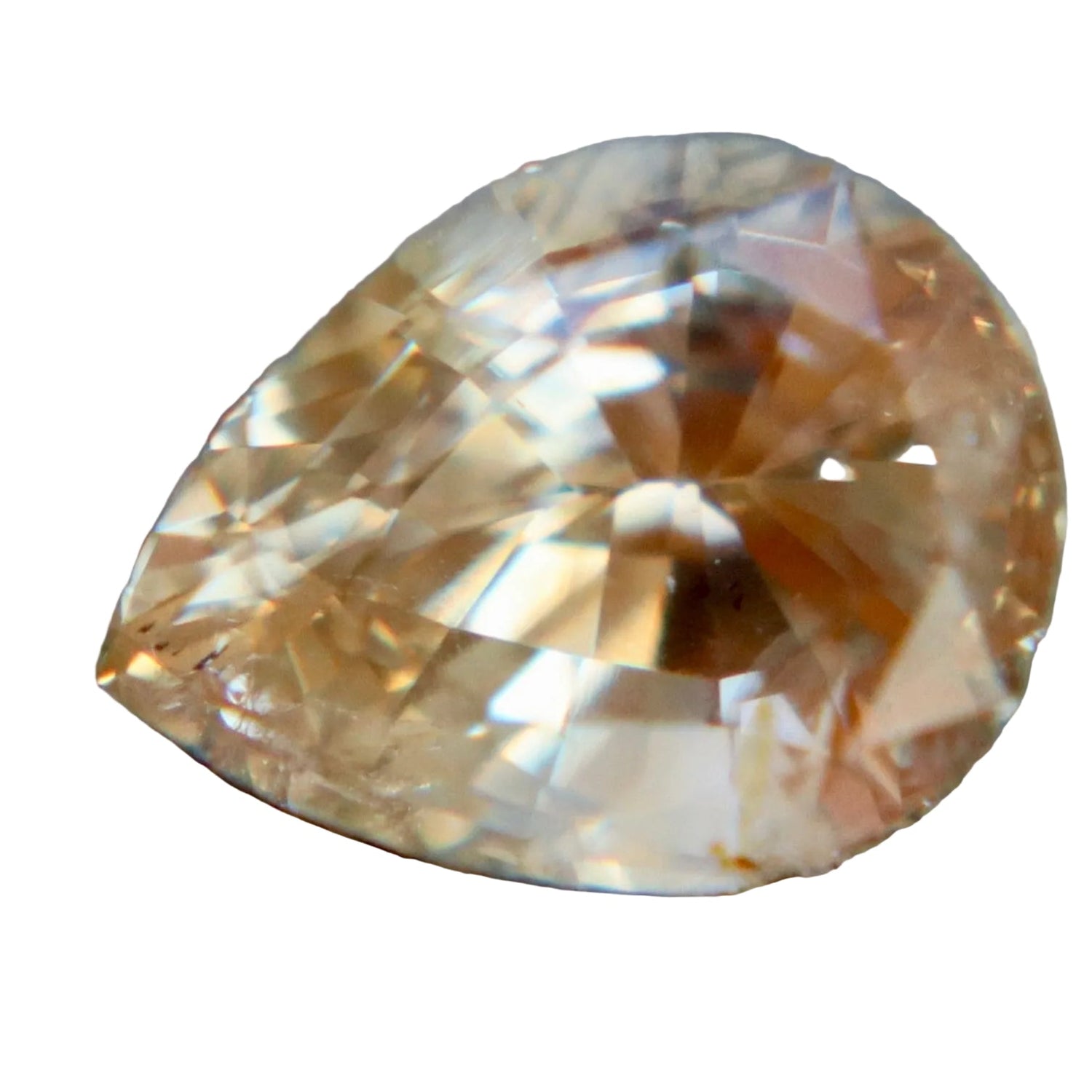 1.83 Carat Golden Peach Sapphire – Unheated Pear Cut Ceylon Gemstone - Sapphirepal